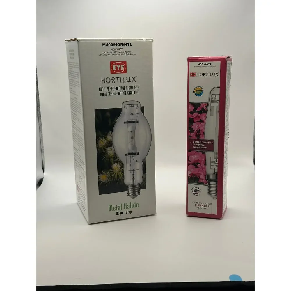 EYE Hortilux 400W Metal Halide + Super HPS Grow Lamp Bundle Hydroponic AS-IS
